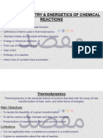 Thermodynamic & Energetics of Chemical Reactions