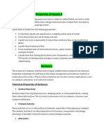 Surface Chemistry and Catalysts