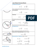 Circular Motion Formula Sheet