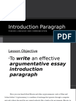 Argumentative Essay Introduction