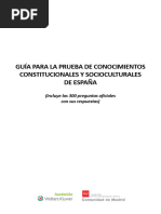 Guia para La Prueba de Conocimientos Constitucionales y Socioculturales de Espana