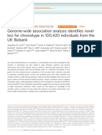 Lane2016 Genome-Wide Association Analysis Identifies Novel Loci For Chronotype in 100,420 Individuals From The UK Biobank