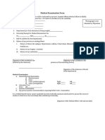 Medical Examination Form: Photograph To Be Attested by Physician