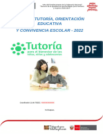 Plan de Tutoría, Orientación Educativa - 2022