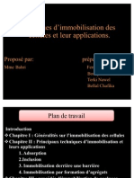 Techniques D'immobilisation Des Cellules Et Leur Application