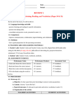 Review 1 - Lesson 1.1 - Listening, Reading & Vocabulary - Pages 34 & 35