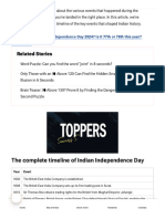 Timeline of Indian Freedom Struggle For Independence