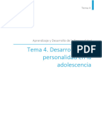 Tema 4. Desarrollo de La Personalidad en La Adolescencia