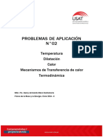 PROBLEMAS PROPUESTOS #02 - Temperatura Calor Termodinámica - 2024-II