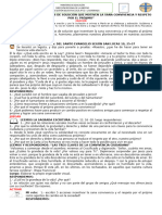 "PLANTEAMOS ALTERNATIVAS DE SOLUCIÓN QUE MOTIVEN LA SANA CONVIVENCIA Y RESPETO POR EL PRÓJIMO" 3° Grado