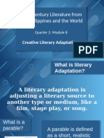 Literature Quarter 2 Lesson 3 Literary Adaptation