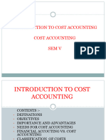 Introduction To Cost Accounting