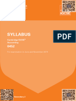 Syllabus: Cambridge IGCSE Accounting