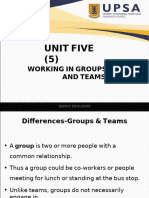 Unit Five (5) : Working IN Groups AND Teams