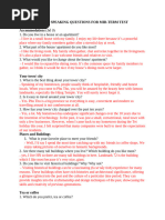 List of Speaking Questions For Mid