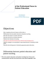 The Role of The Professional Nurse in Patient Education FINAL