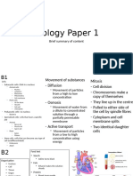 Biology Paper 1 Brief Knowledge Overview