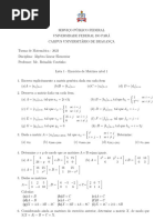 Lista 1 - Matrizes