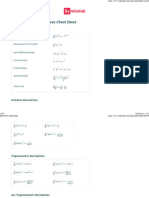 Derivatives Cheat Sheet