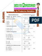 Ejercicios de Productos Notables para Segundo de Secundaria