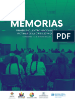 Memorias Encuentro de Víctimas 2019.2020 en Cochabamba