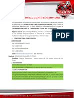 Convocatoriatorneo Nacional Copa Tu Pasion Car. Villa Tunari 2024