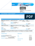 Electronic Ticket Receipt 09AUG For JOHN CHRISTIAN SY