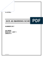 June 2017 MS - Unit 1 WJEC Biology A-Level