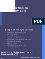 Introduction To Company Law - 1st Lecture