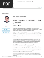 ABAP Migration To S - 4HANA - First Questions - SAP Blogs