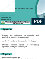 Operation Dept Strategies and Analysis