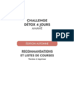 Version Imprimable - Liste de Courses Et Recommandations - Challenge Détox 4 Jours AUTOMNE - Amawé