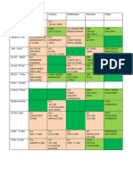 Coloured Time Table