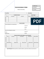 Tour Booking Form