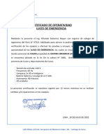 Certificado de Operatividad de Luces de Emergencia