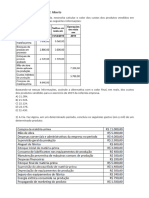 Exercício de Custo de Produção