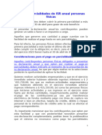 Pago en Parcialidades de ISR Anual Personas Físicas