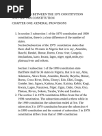 Differences Between The 1979 Constitution and The 1999 Constitution