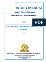 Fluid Mechanics & Hydraulic Machinery Lab