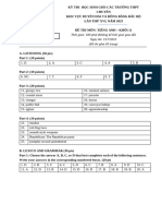 ANSWER KEY ĐỀ ĐỀ XUẤT CLC - LC lớp 11