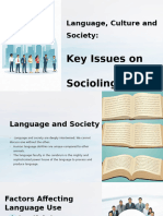 Language, Culture and Society:: Key Issues On Sociolinguistics