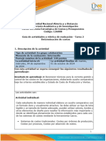 Guía de Actividades y Rúbrica de Evaluación - Unidad 2 - Tarea 2 - Determinación de Costos