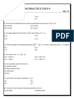 Xii Maths Objective Practice Test-9