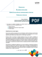 Jercicio Lgebra Booleana Implificación de Expresiones Lógicas Amilias Lógicas