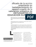 El Significado de Aa Enseñante en El Establecimiento Rapport A Partir D Valoración Sui?ietiva e Estudiantes N Educacion Super OR