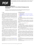 Detecting Seal Leaks in Porous Medical Packaging by Dye Penetration