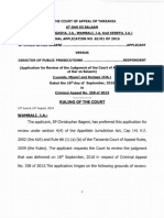 Revision of Death Penalty For Murder From Zombe Case REJECTED, CR - Application No. 63-01 of 2016 - CHRISTOPHER BAGENI v. DPP