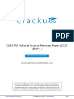 CUET PG Political Science Previous Paper (2023 Shift-1) by Cracku