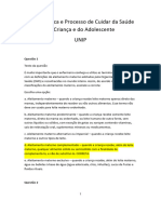 Propedêutica e Processo de Cuidar Da Saúde Da Criança e Do Adolescente Unip