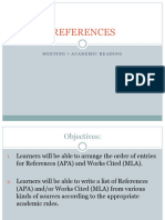 References in Educational Research